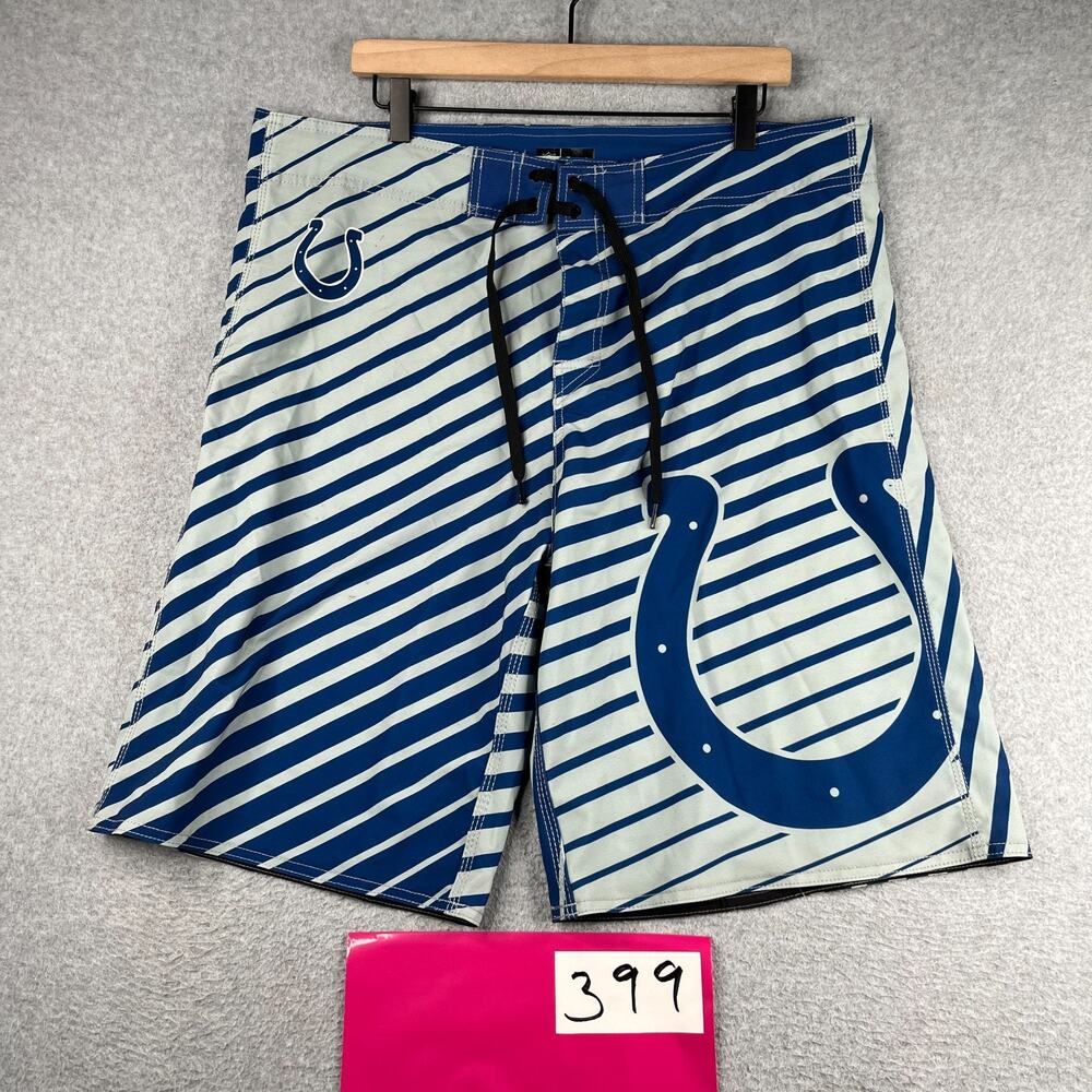 Indianapolis Colts Board Shorts Size 40 Logo Graphic Print Beach Casual NFL